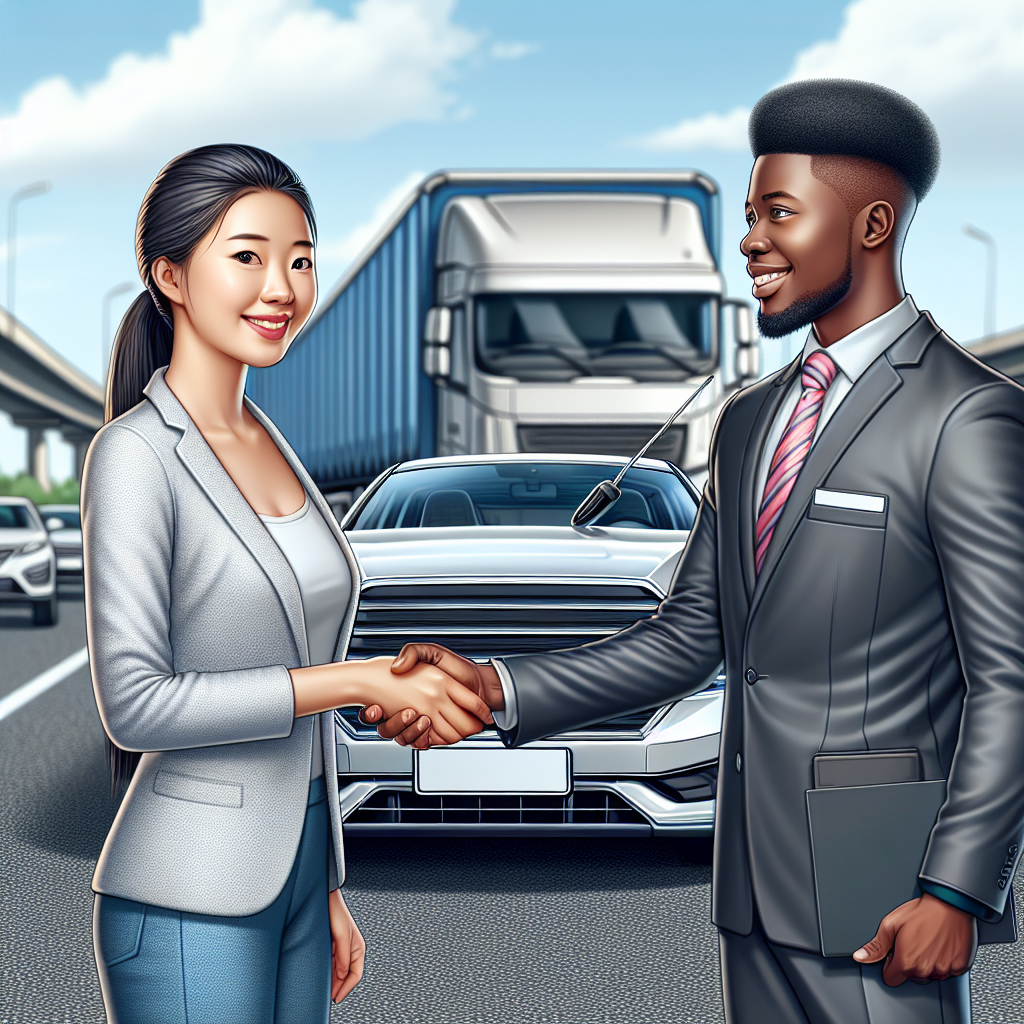 [Relevant Image: A happy customer receiving their vehicle in perfect condition, shaking hands with an Overbrook driver.]