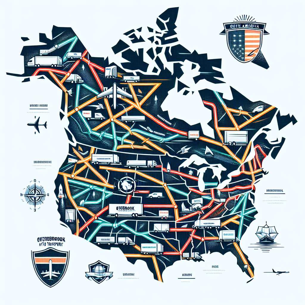 [Relevant Image: Map of North America with Overbrook Auto Transport routes highlighted]