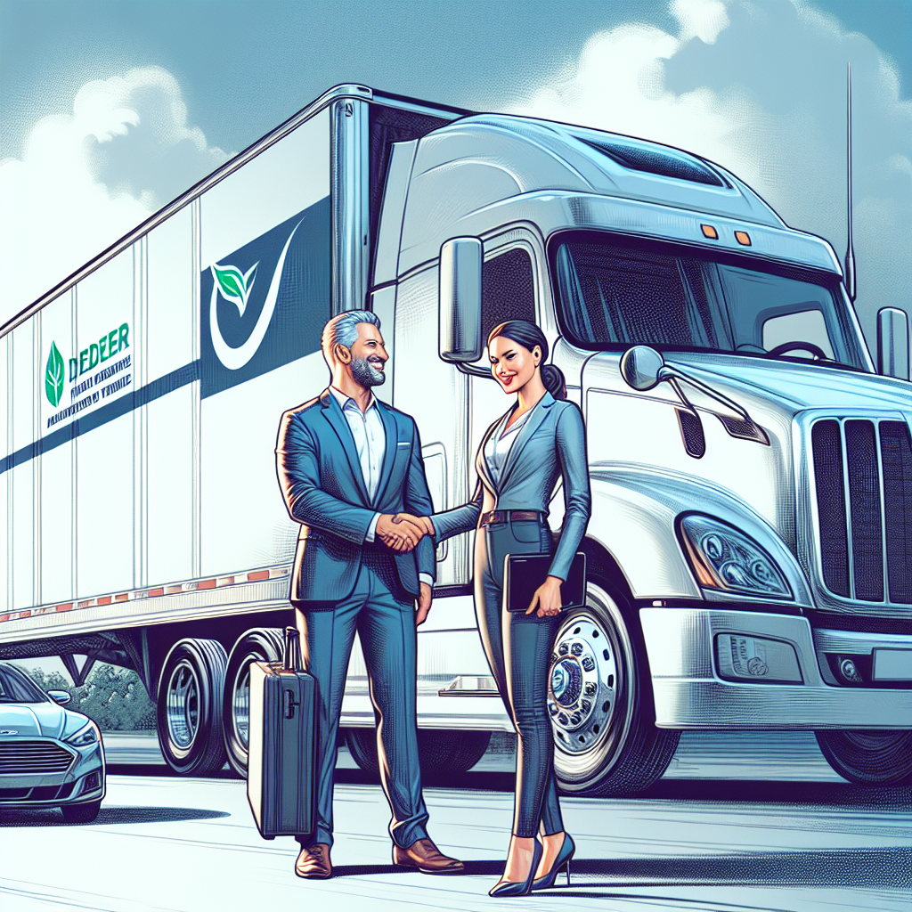 [Relevant Image: Overbrook Auto Transport truck with satisfied customer receiving their vehicle]