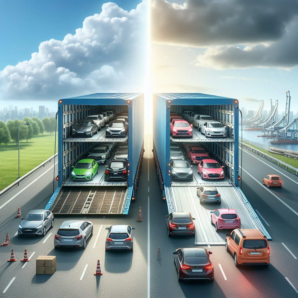 [Relevant Image: Side-by-side comparison of open and enclosed car carriers, highlighting the protection difference]