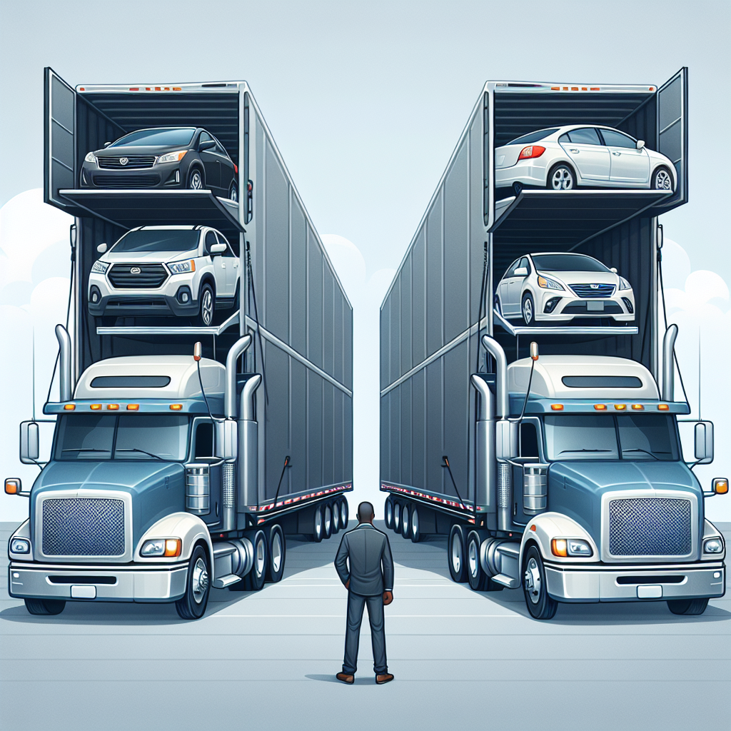 [Relevant Image: Side-by-side comparison of open and enclosed car carriers, highlighting the protection difference]